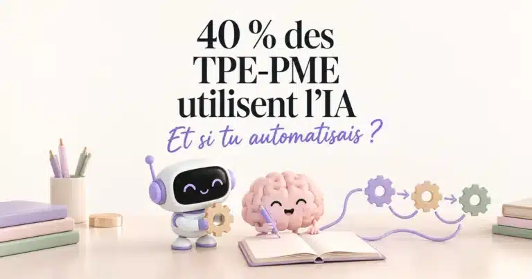 IA dans les TPE-PME : 40 % l'utilisent selon le Baromètre France Num 2026, et si tu automatisais ?
